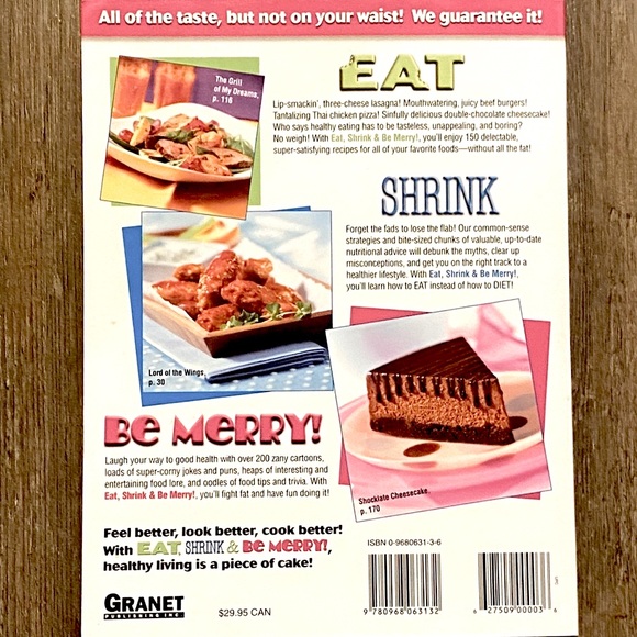 Eat, Shrink and be Merry healthy delicious soft cover recipe book. - Picture 2 of 8
